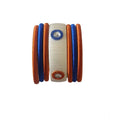 Plastic Silk Thread Bangles (White-Brown-Blue, Size: 2.8)