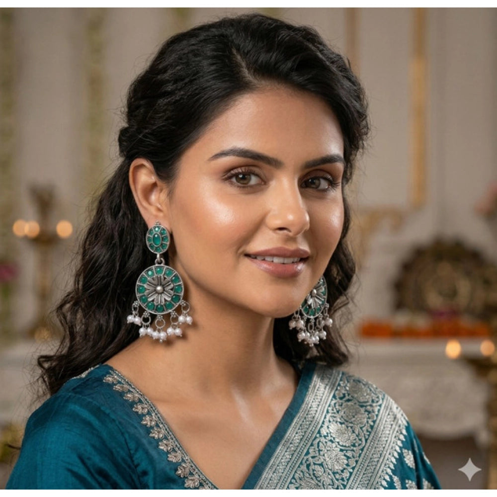 Zinc Alloy Gold Plated Chandbali Earrings (Multicolor) – Design 05