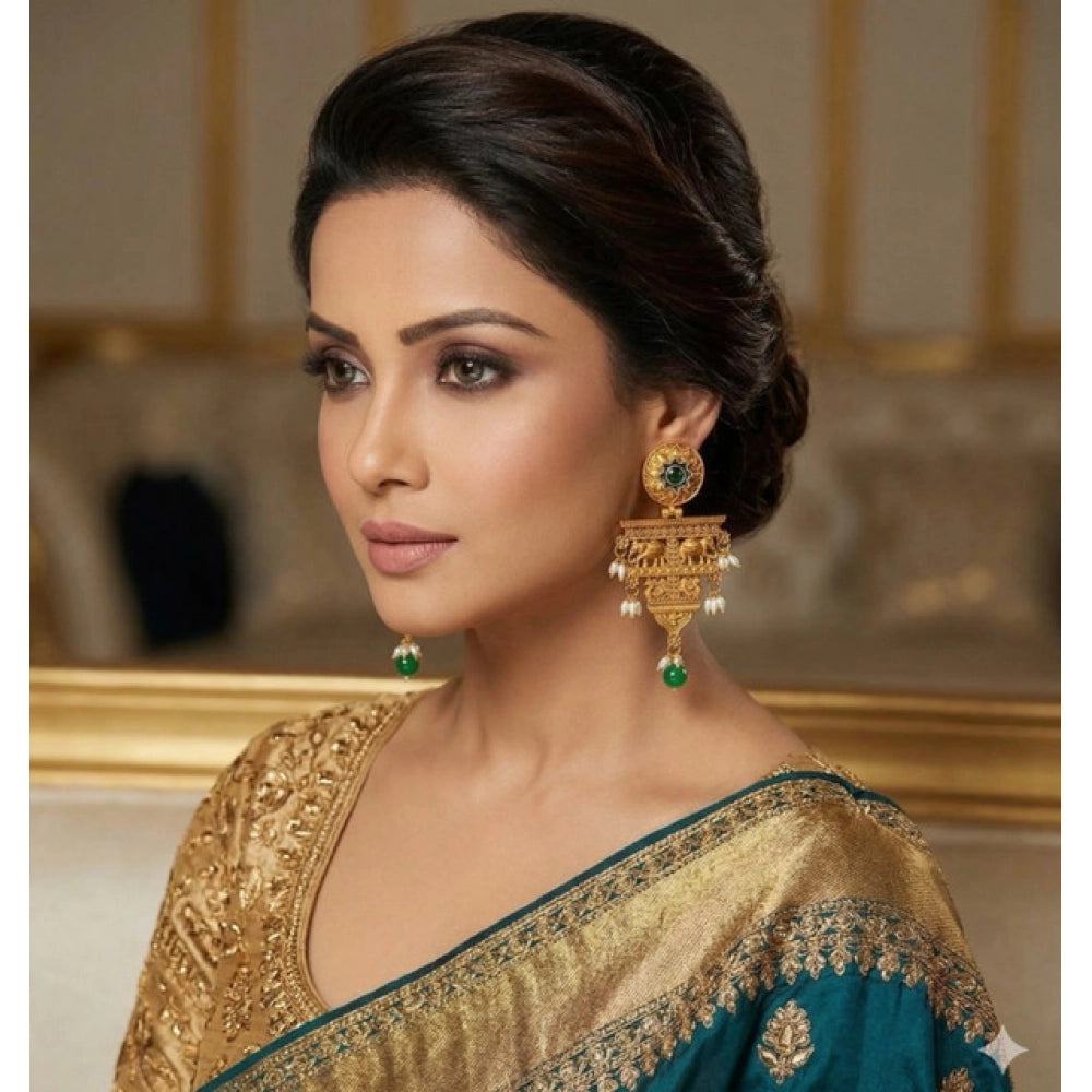 Zinc Alloy Gold Plated Chandelier Earrings (Multicolor)