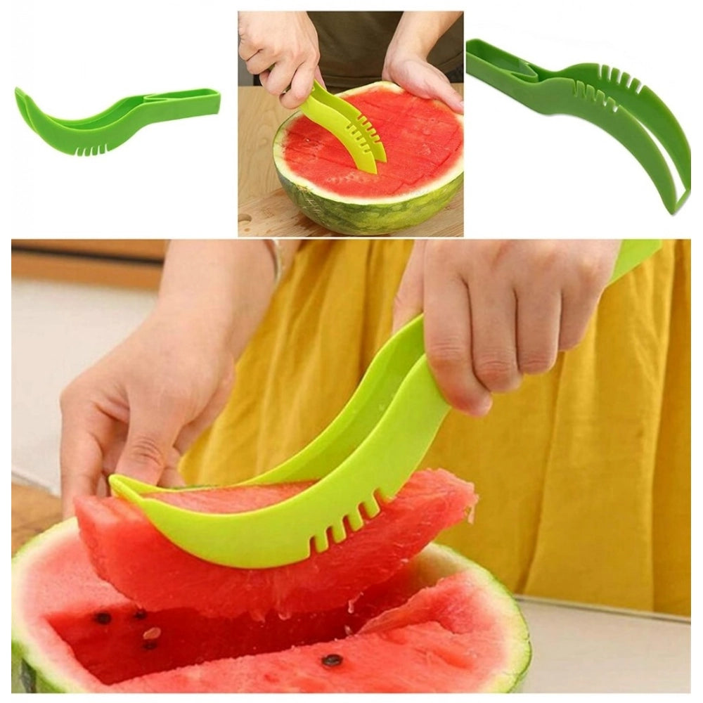 Pack of 3 Plastic Handle Watermelon Cutter Knife (Assorted Color)