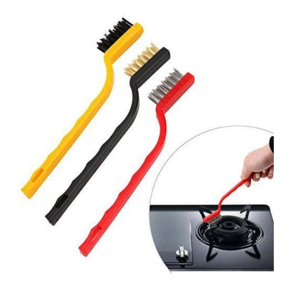 Pack of 3 Small Wire Brush Set for Cleaning And Rust Removal (Assorted Color)