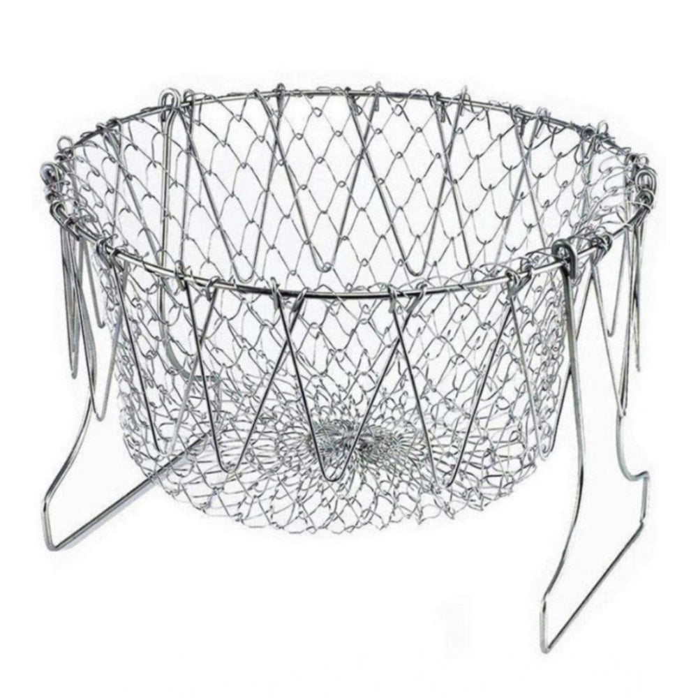 Foldable Chef Basket – Multi-Function Strainer And Steamer (Assorted Color)