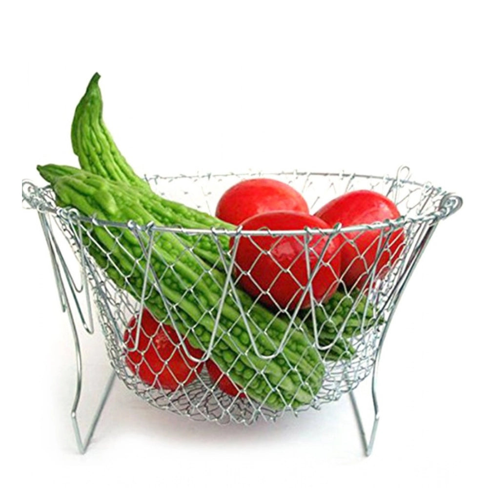 Foldable Chef Basket – Multi-Function Strainer And Steamer (Assorted Color)