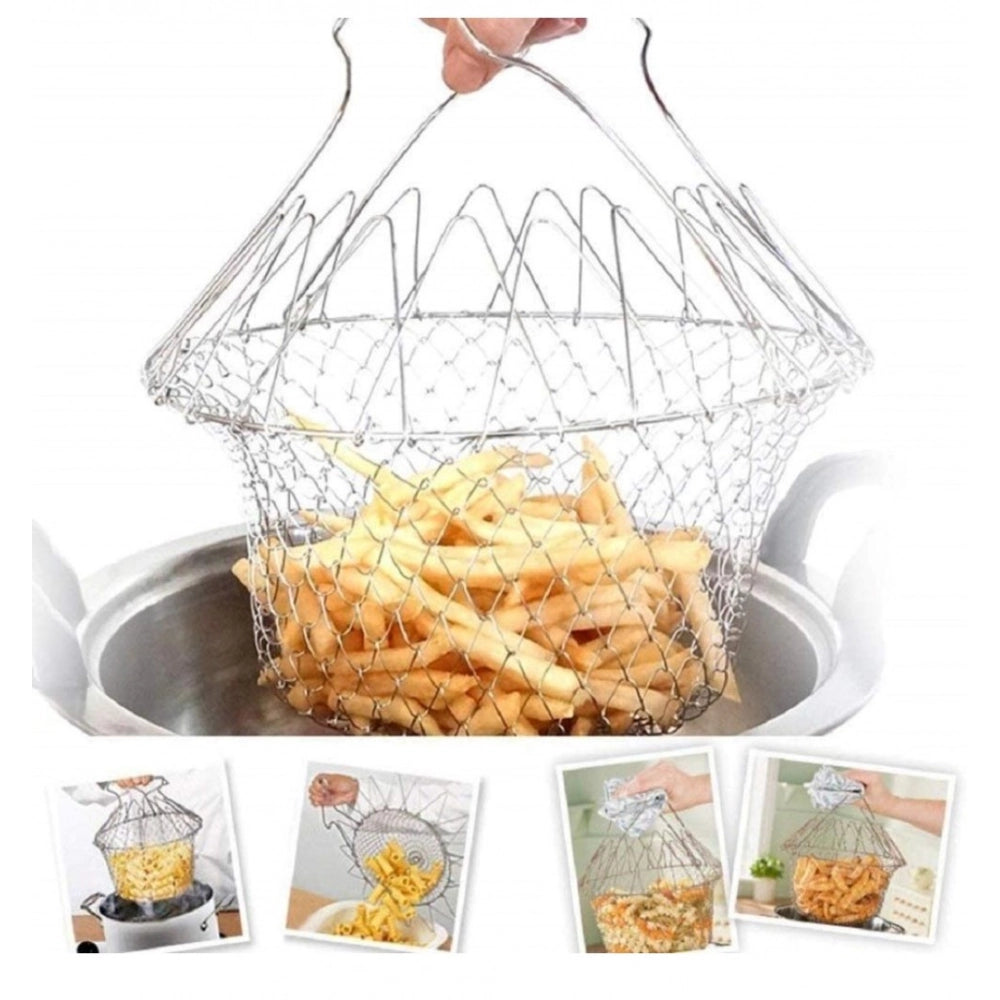 Foldable Chef Basket – Multi-Function Strainer And Steamer (Assorted Color)