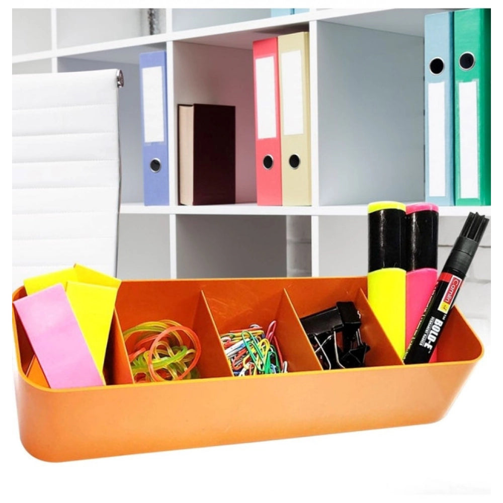 Pack of 2 Socks Organizer Tray – 4-Piece Set | Quick 5-Section Storage Trays for Drawer Organizing | Sorting Tray for Socks, Accessories And Closet Storage (Assorted Color)