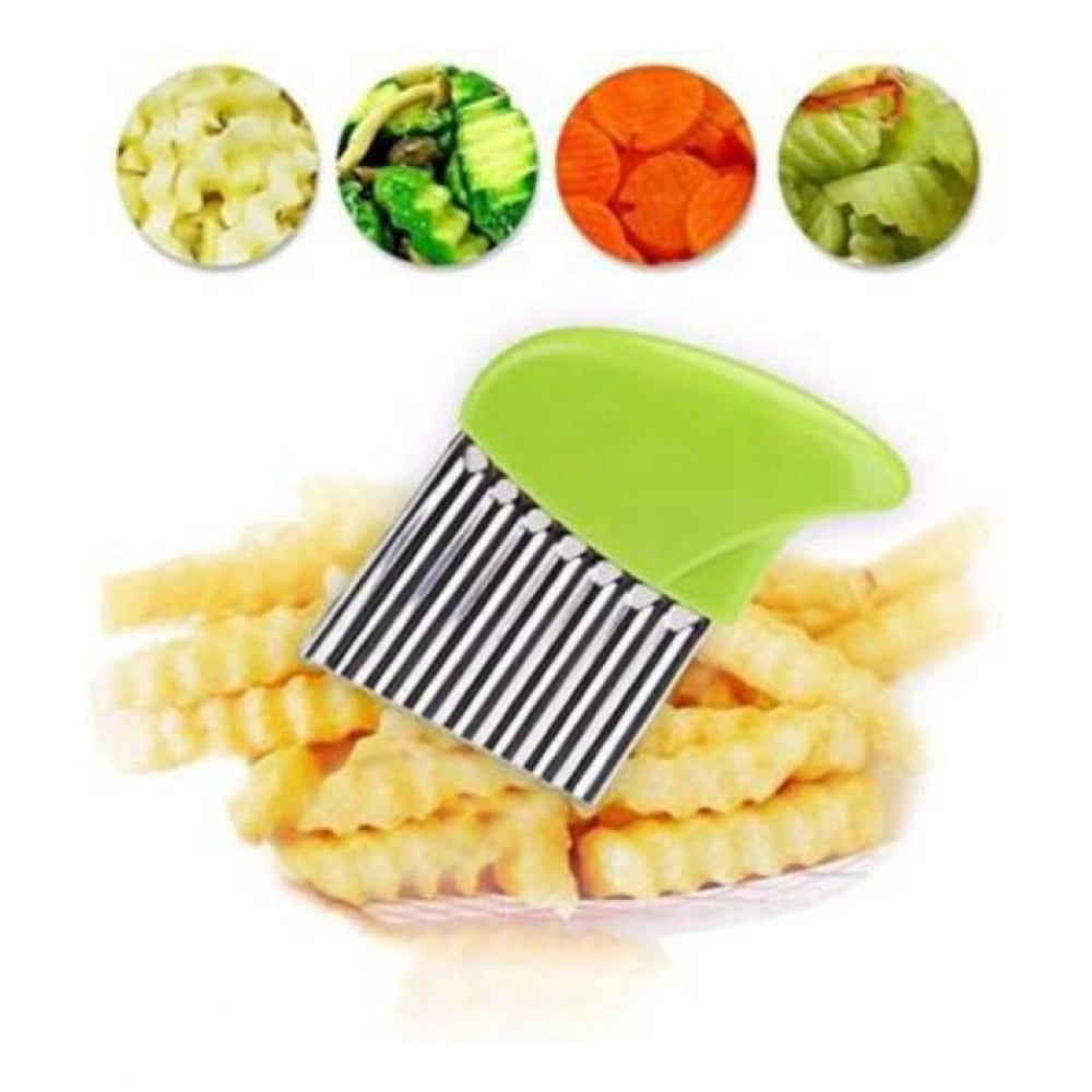 Pack of 5 Wave Shape Stainless Steel Potato Cutter And Slicer – (Assorted Color)