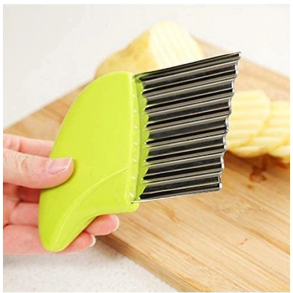 Pack of 5 Wave Shape Stainless Steel Potato Cutter And Slicer – (Assorted Color)