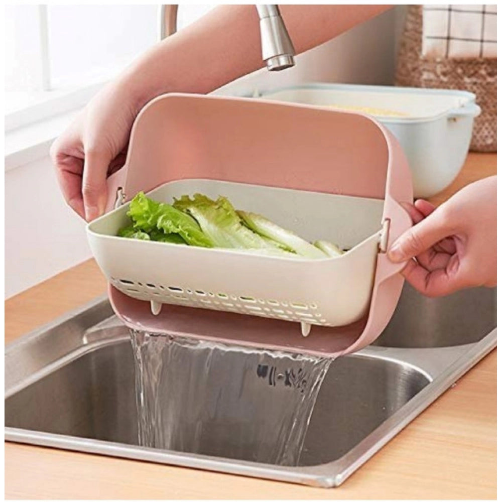 Pack of 2 Multi-Purpose Kitchen Basket – Ideal for Straining, Sieving, Washing And Holding Fruits or Foods (Assorted Color)