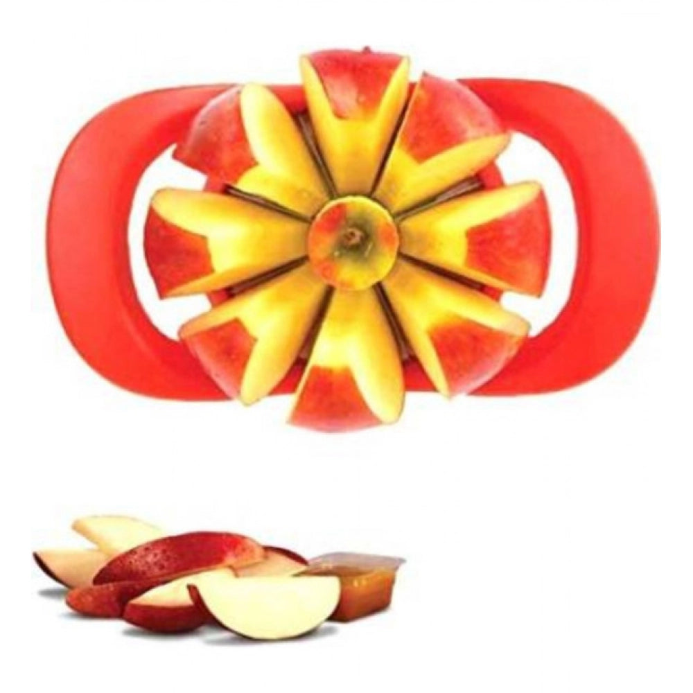 Pack of 3 Apple Cutter – Stainless Steel Fruit Slicer And Corer for Quick Cutting (Assorted Color)