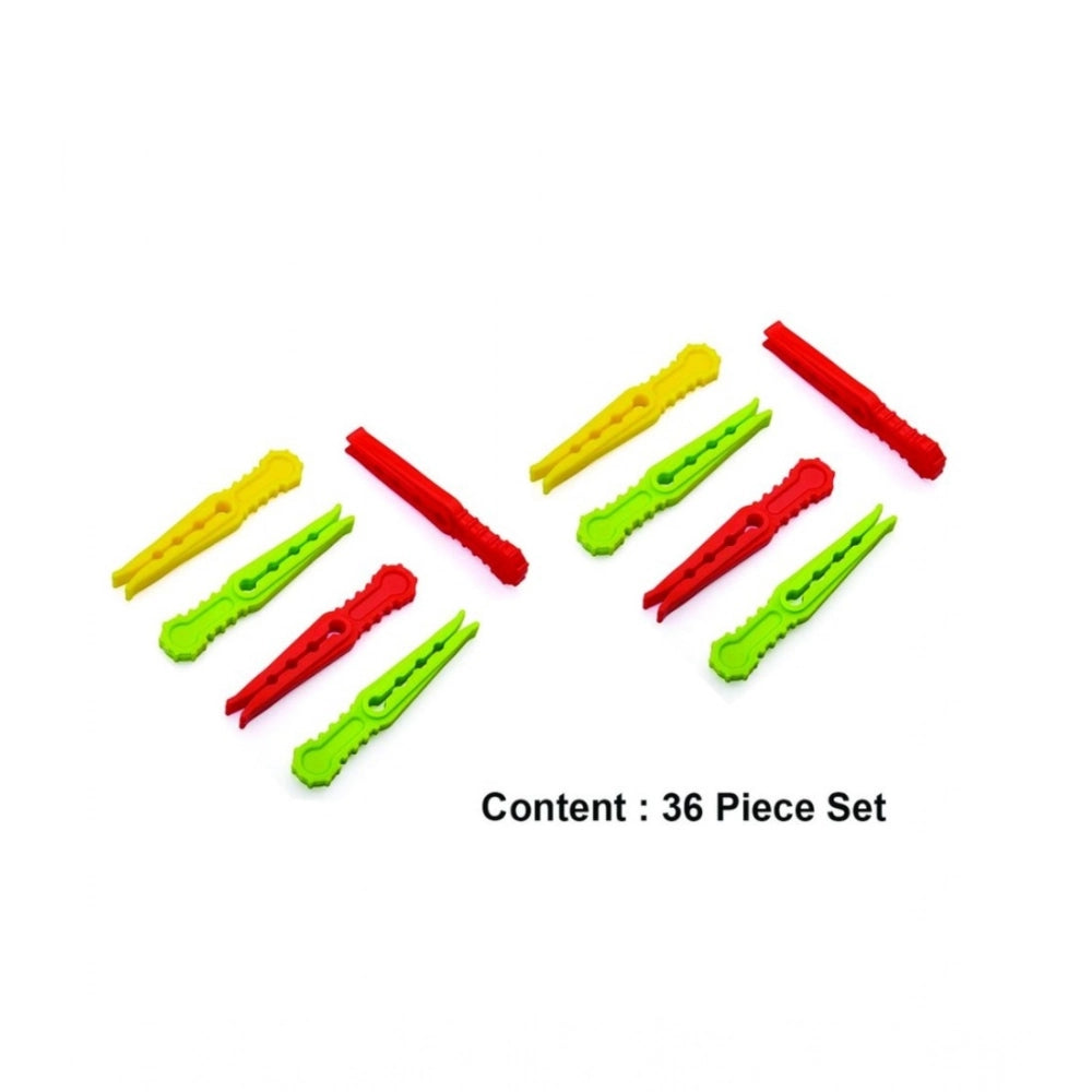 Pack of 4 Cloth Hanger Clips 36-Piece Set – Multi-Purpose Clothes Pegs (Assorted Color)