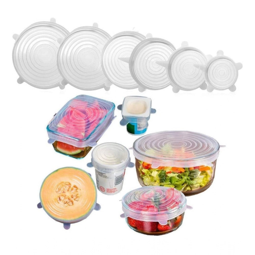 Pack of 2 Silicone Lids – Reusable Stretchable Covers for Bowls And Containers (Assorted Color)