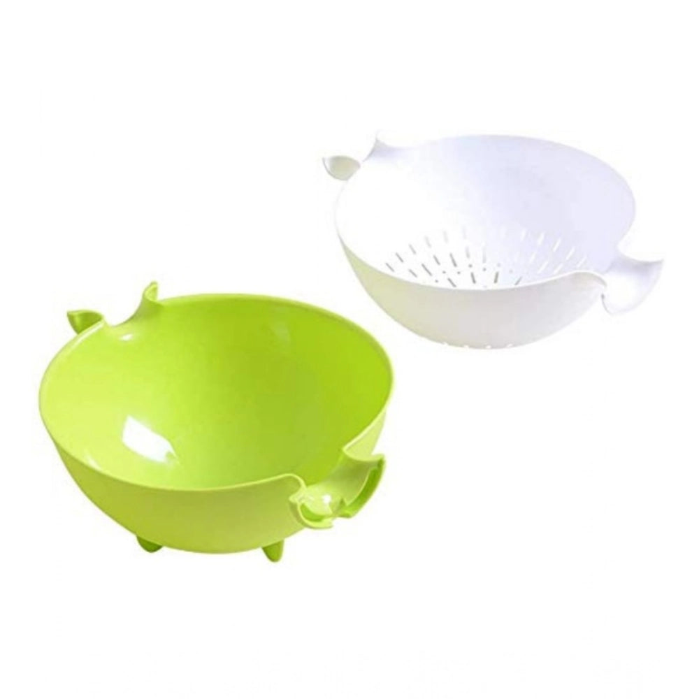 Pack of 3 Multifunctional Vegetable And Fruit Draining Basket – (Assorted Color)