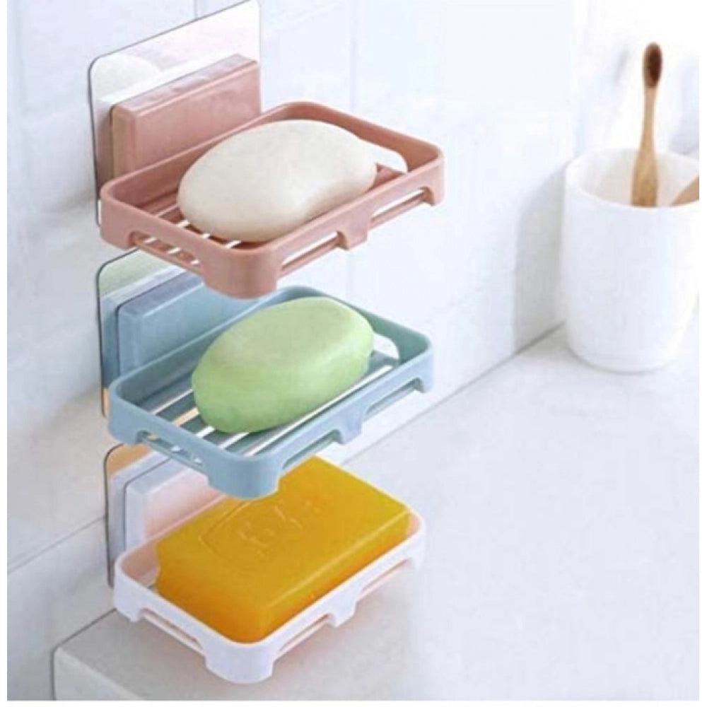 Pack of 5 Magic Sticker Soap Holder – Wall-Mount Soap Organizers (Assorted Color)