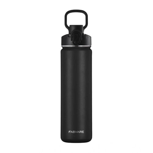 650 Ml Double Wall Insulated Stainless Steel Water Bottle With Flip Lid (Black)