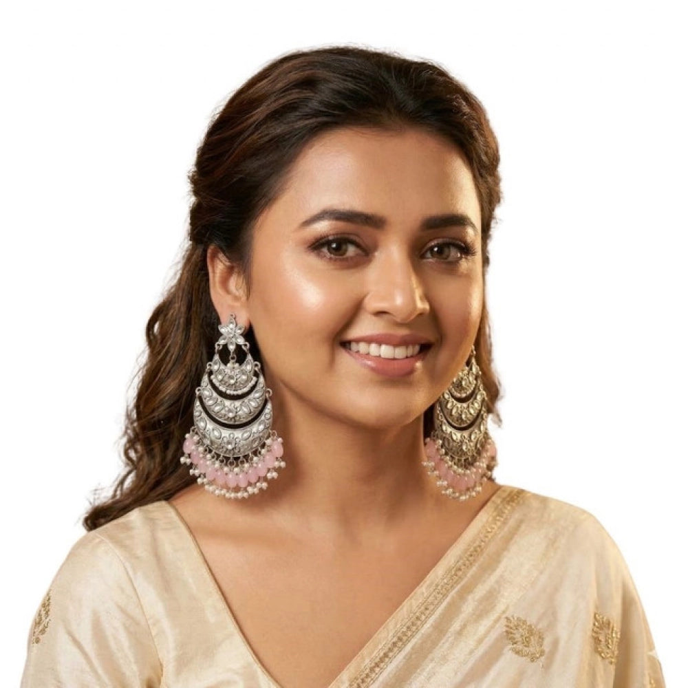 Zinc Alloy Gold Plated Chandbali Earrings (Multicolor) – Design 01