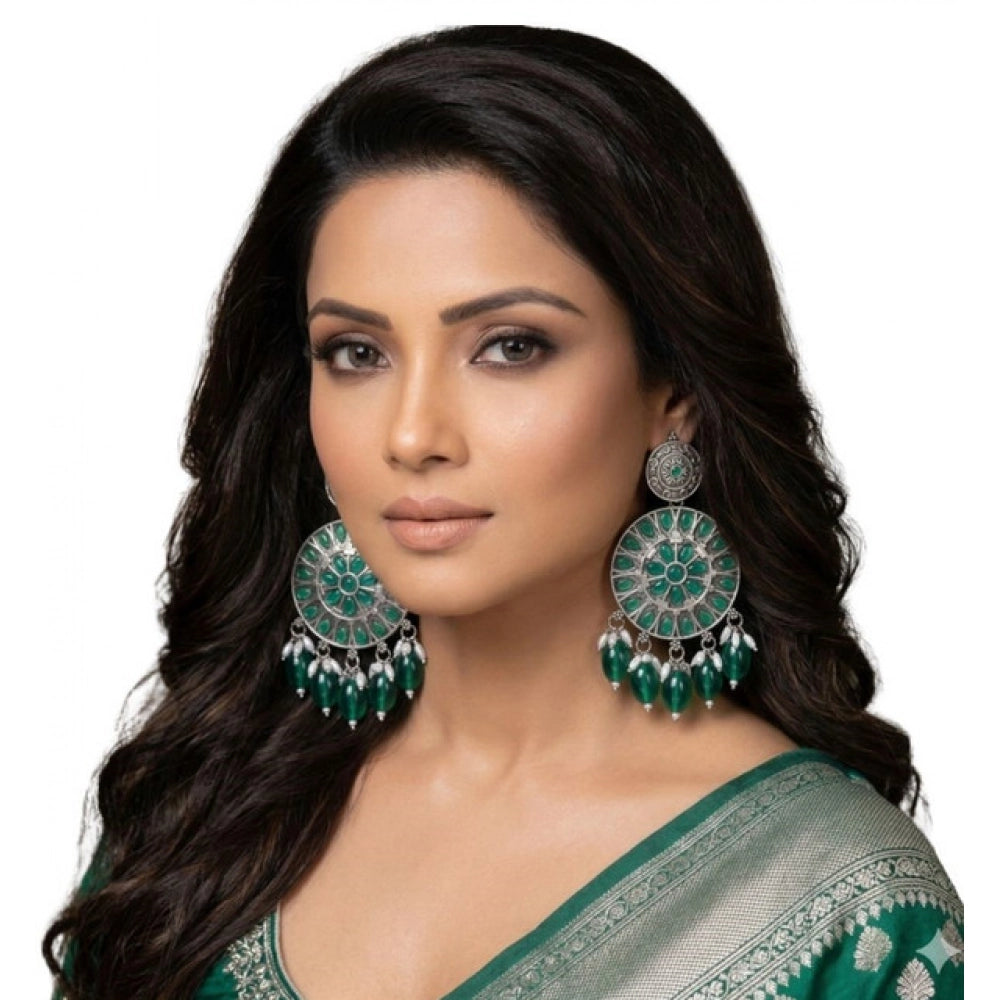 Zinc Alloy Gold Plated Chandbali Earrings (Multicolor) – Design 07