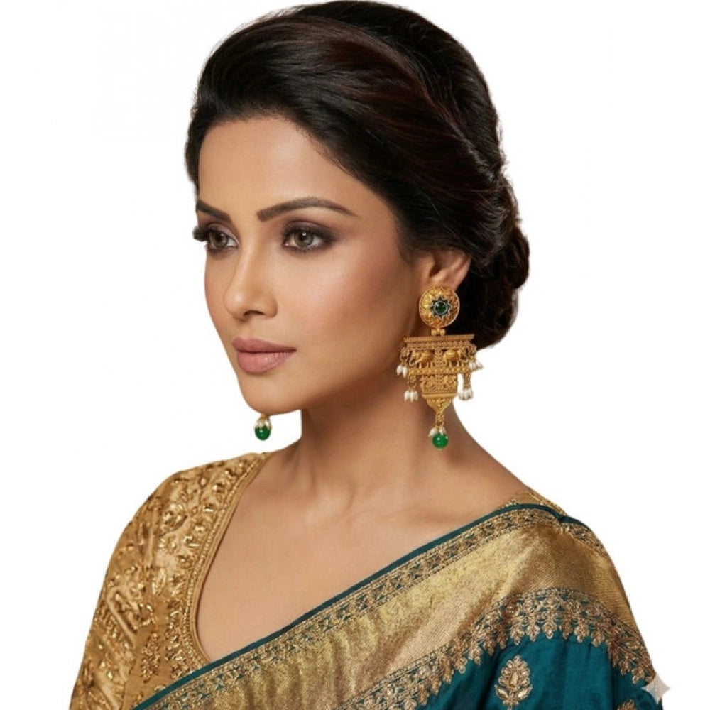 Zinc Alloy Gold Plated Chandelier Earrings (Multicolor)