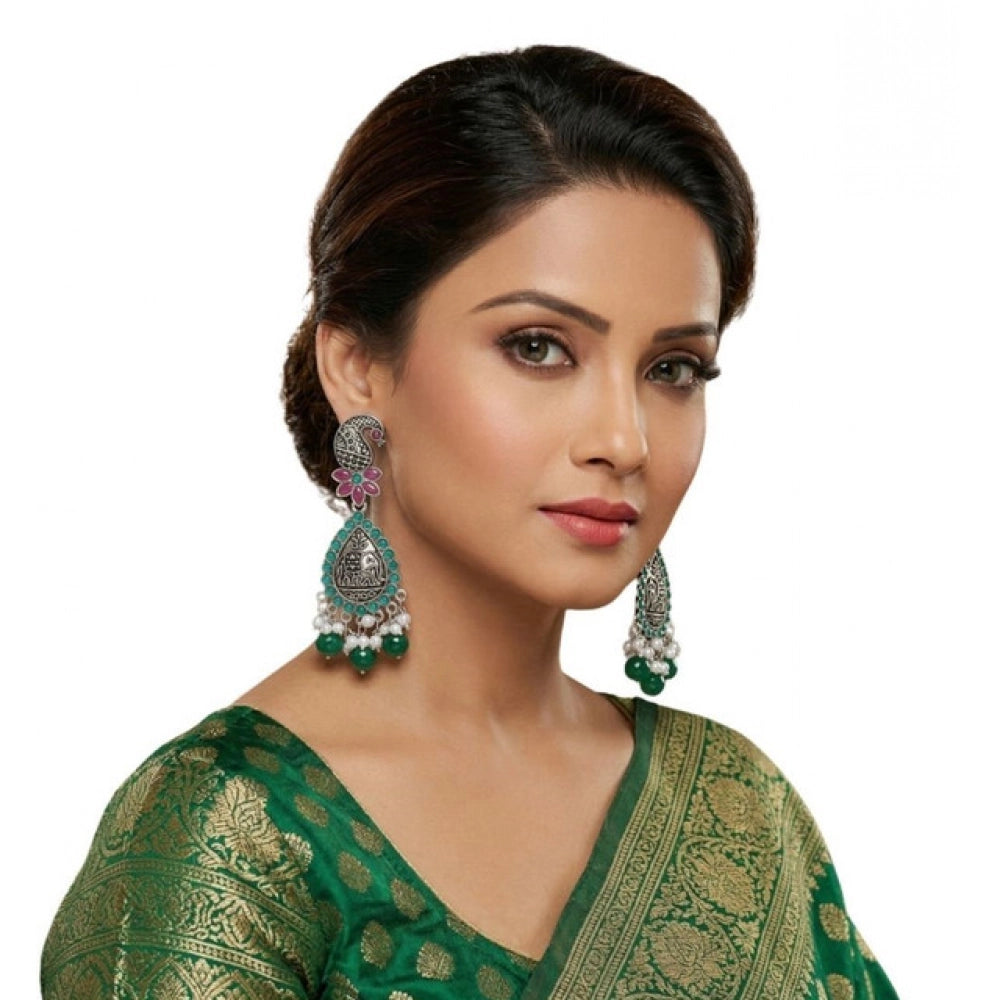 Zinc Alloy Gold Plated Chandbali Earrings (Multicolor) – Design 08