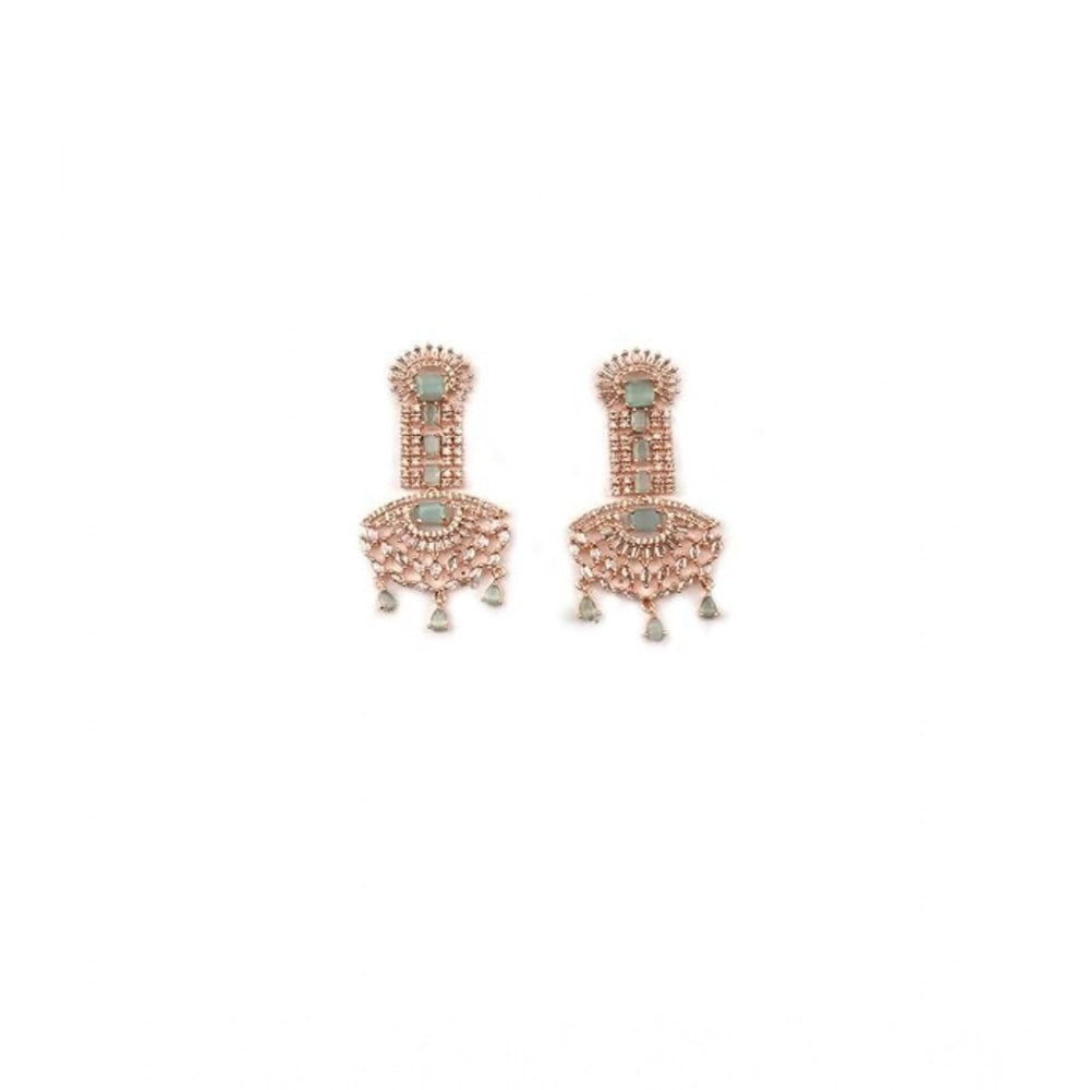 Brass Silver Plated Drop Earrings (Turquoise) – Design 04