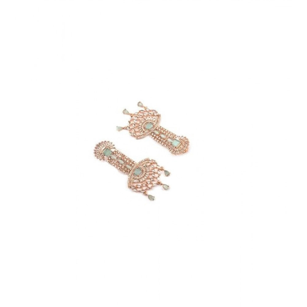 Brass Silver Plated Drop Earrings (Turquoise) – Design 04