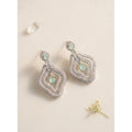 Brass Silver Plated Drop Earrings (Turquoise) – Design 05