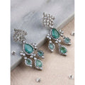 Brass Silver Plated Drop Earrings (Turquoise) – Design 07