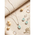 Brass Silver Plated Pendant Set (Turquoise) – Design 01