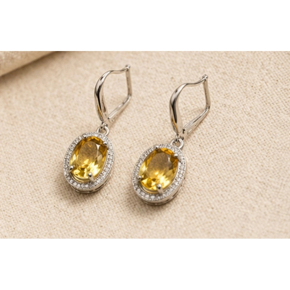 Brass Silver Plated Pendant Set (Yellow)
