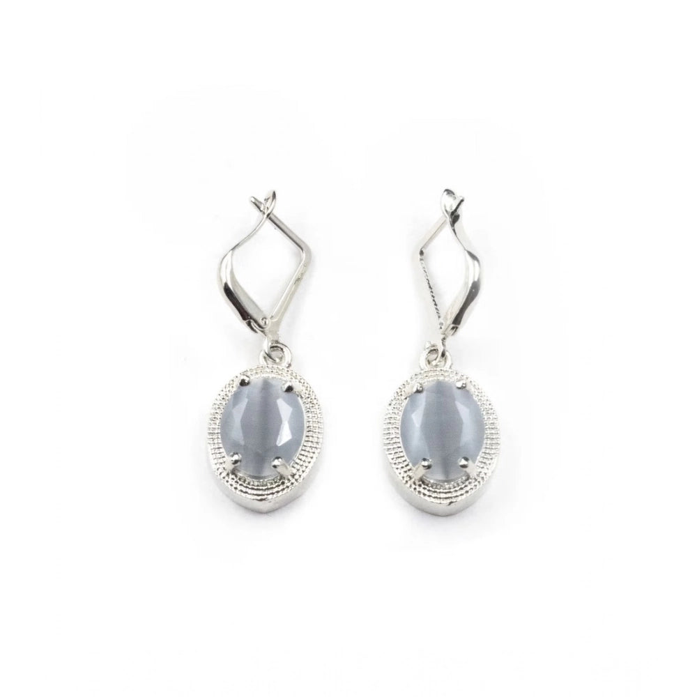 Brass Silver Plated Pendant Set (Grey)