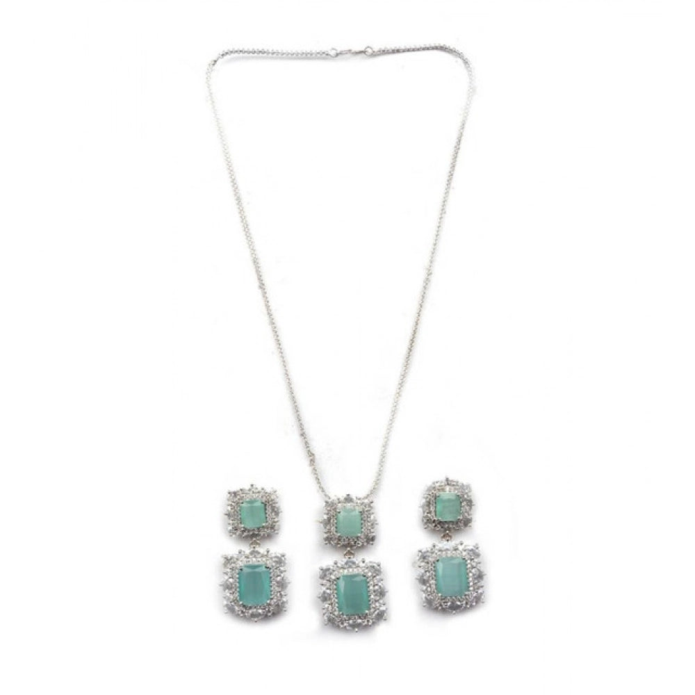 Brass Silver Plated Pendant Set (Mint)
