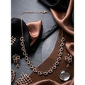Brass Silver Plated Necklace set (Silver) – Design 01