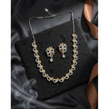 Brass Silver Plated Necklace set (Silver) – Design 02