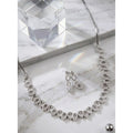 Brass Silver Plated Necklace set (Silver) – Design 03