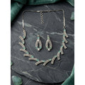 Brass Silver Plated Necklace set (Turquoise) – Design 02