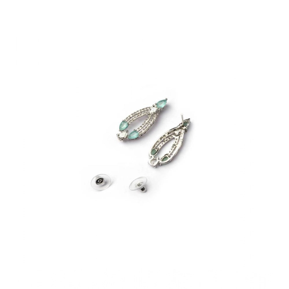 Brass Silver Plated Necklace set (Turquoise) – Design 02