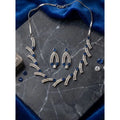 Brass Silver Plated Necklace set (Blue) – Design 02