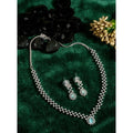 Brass Silver Plated Necklace set (Turquoise) – Design 03