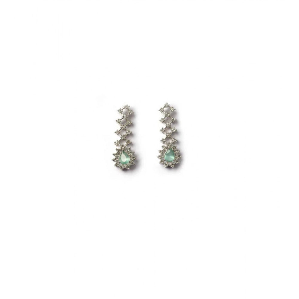 Brass Silver Plated Necklace set (Turquoise) – Design 03