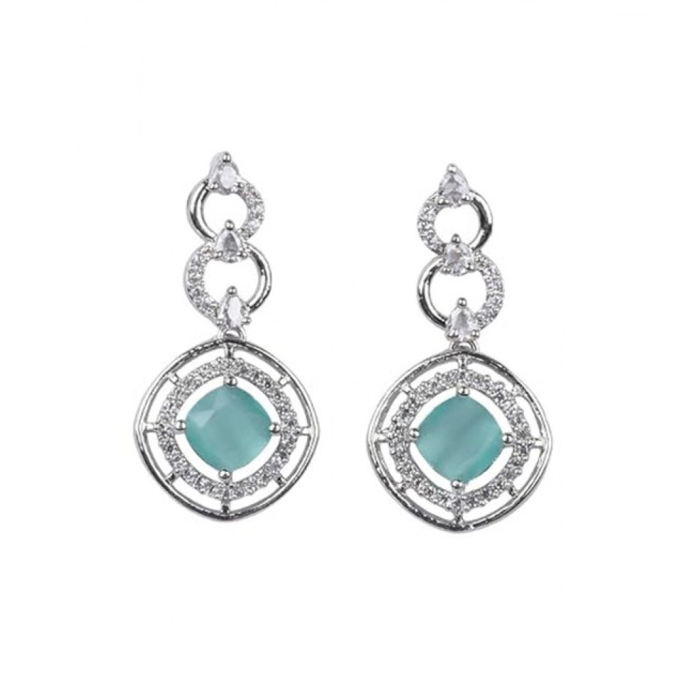 Brass Silver Plated Necklace set (Turquoise) – Design 04