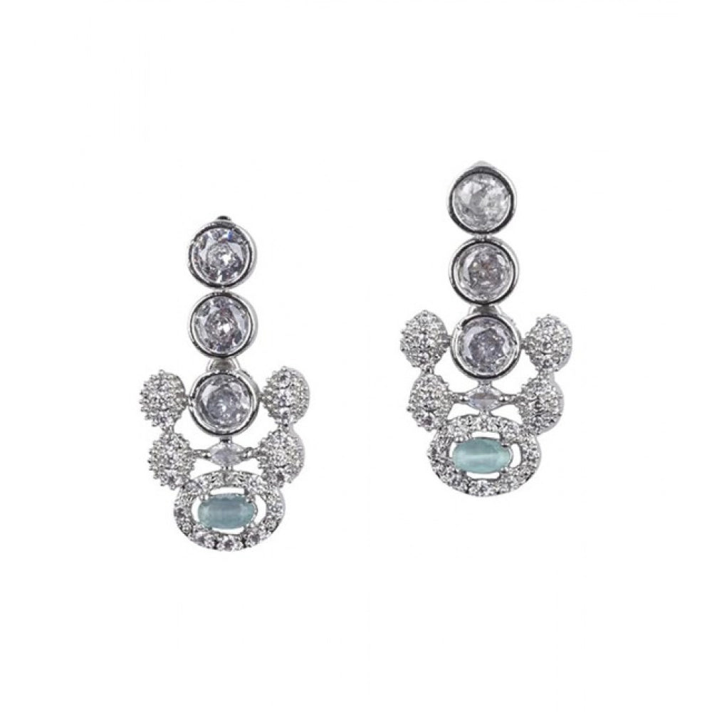 Brass Silver Plated Necklace set (Turquoise) – Design 06