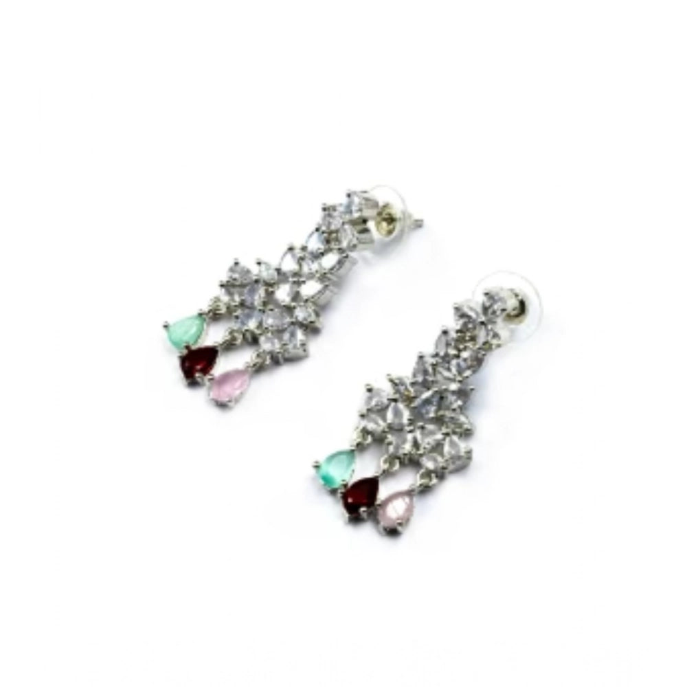 Brass Silver Plated Necklace set (Multicolor) – Design 03