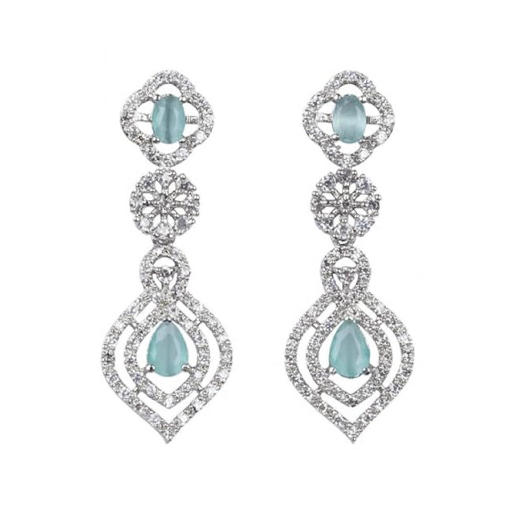 Brass Silver Plated Necklace set (Turquoise) – Design 09